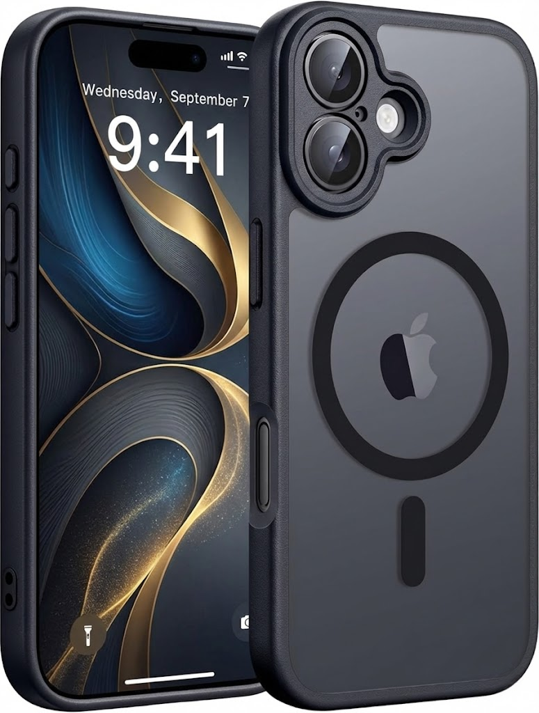 Magnetic Matte Case for iPhone 17 in Smoke Black